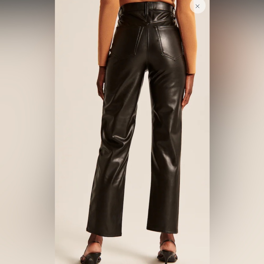 Vegan Leather Ankle Straight Pant